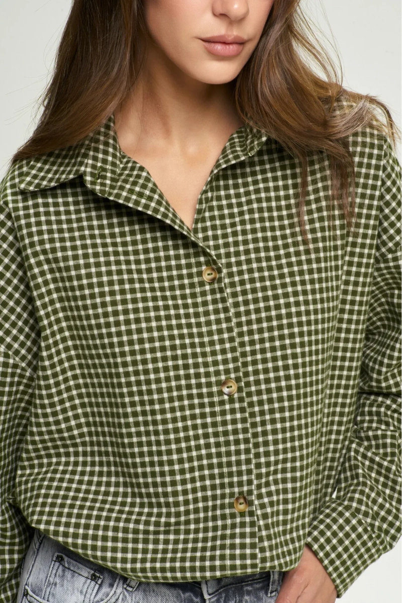 Рубашка Oversized в клетку Green Erist store, цвет: зеленый, НФ-00002701 купить онлайн