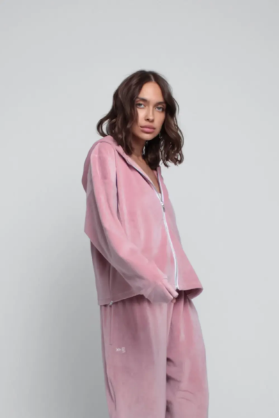 Бомбер Velour с капюшоном