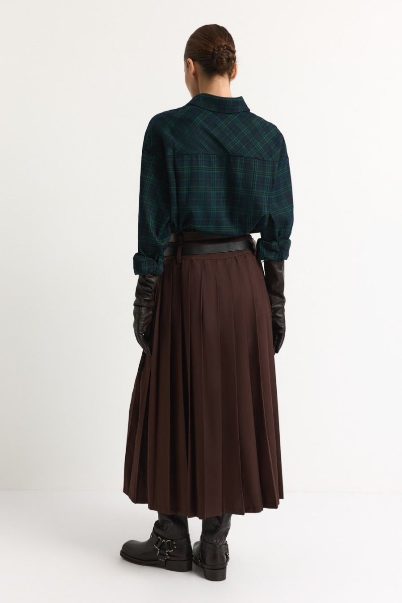 Юбка с двойным ремнем TOPTOP, цвет: коричневый, TT.072.17852.700 купить онлайн