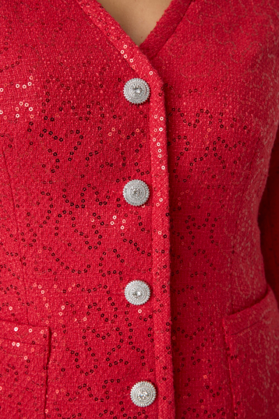 Жакет из твида с пайетками 4forms, цвет: красный, 65461 купить онлайн