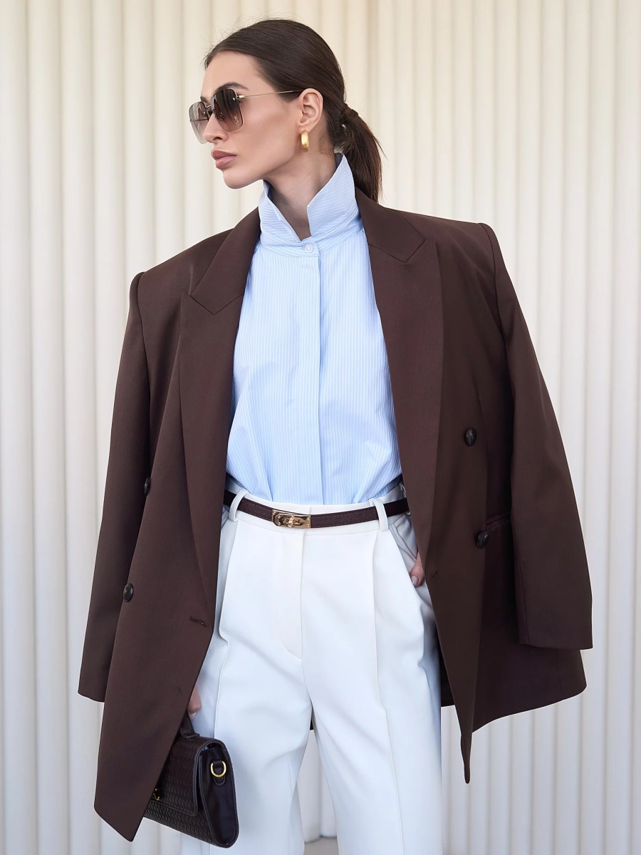 Рубашка оверсайз с коротким рукавом I.B.W., цвет: голубой, SH018 купить онлайн