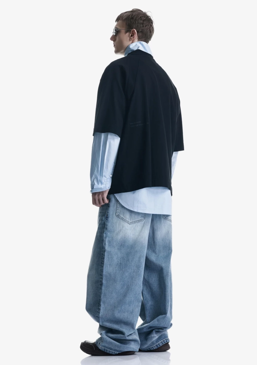 Оверсайз-футболка с наклонным карманом KRAKATAU, цвет: Черный, Tm124-1 купить онлайн