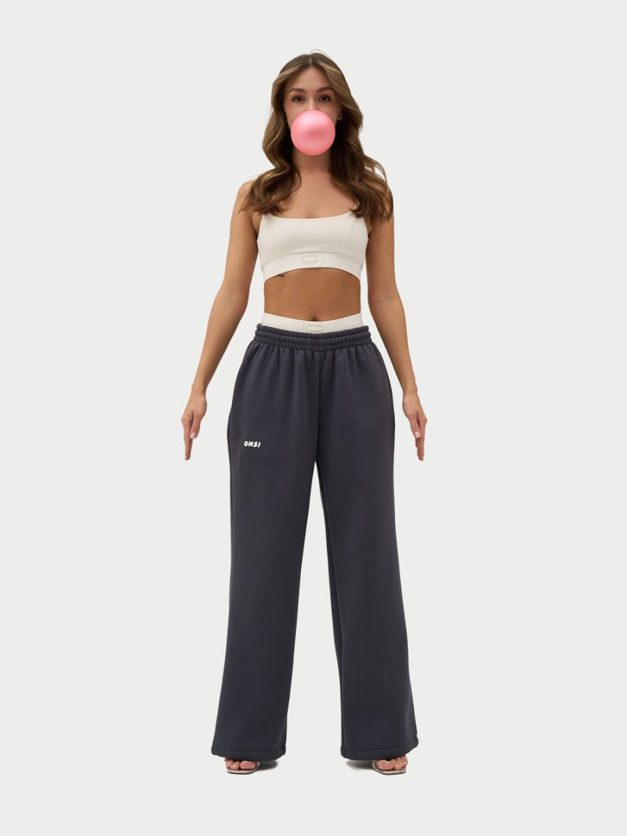 Брюки с застежкой с начесом