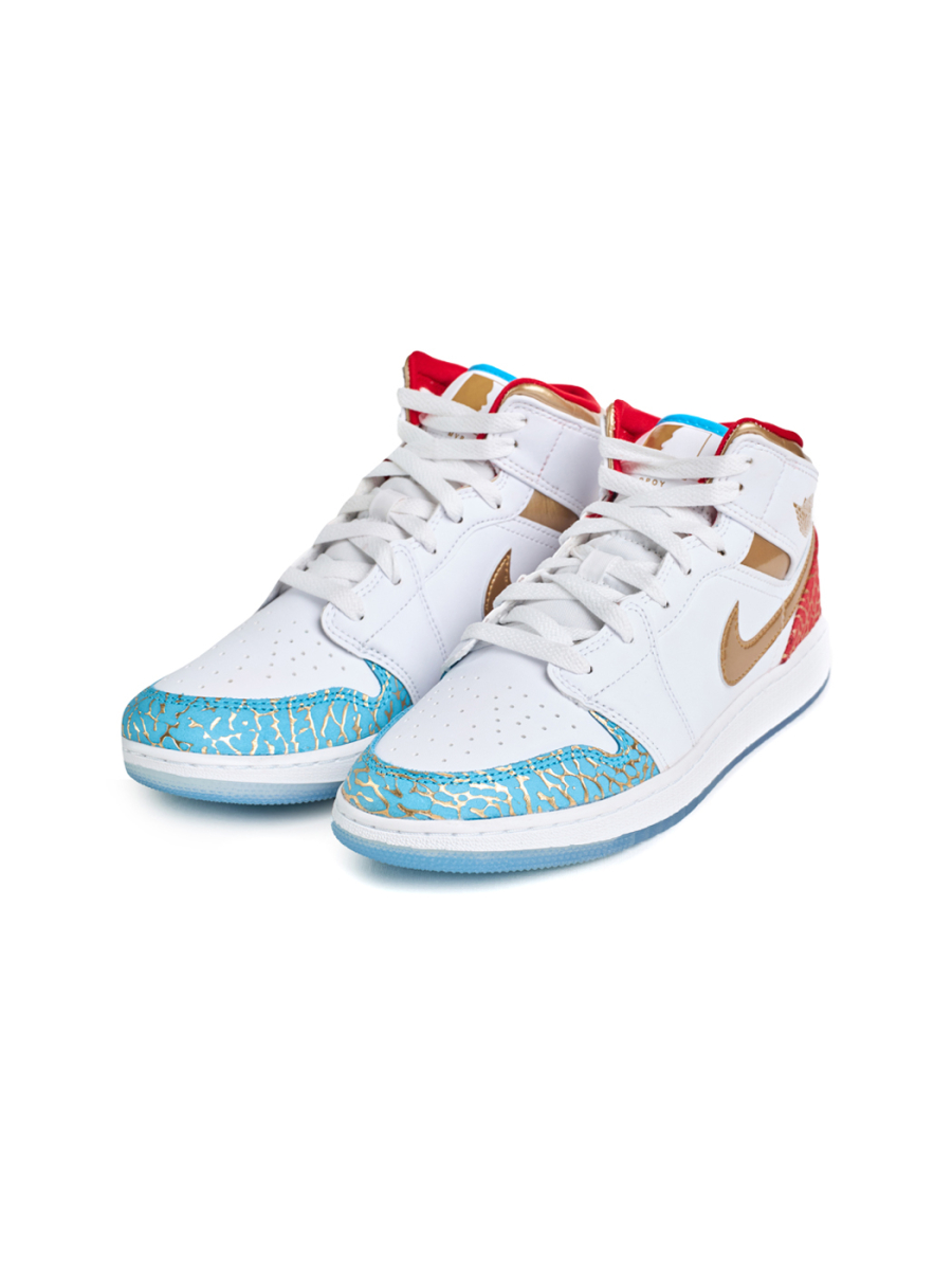 Кроссовки подростковые Jordan 1 Mid SS "UNC to Chicago" NKDADDYS SNEAKERS, цвет: белый FB2212-100 купить онлайн