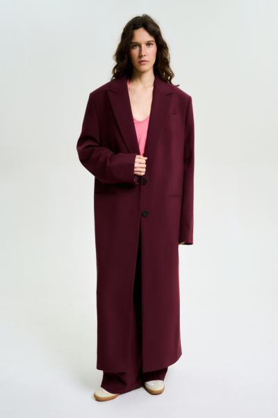 Пиджак длины миди S/S 25 BURGUNDY