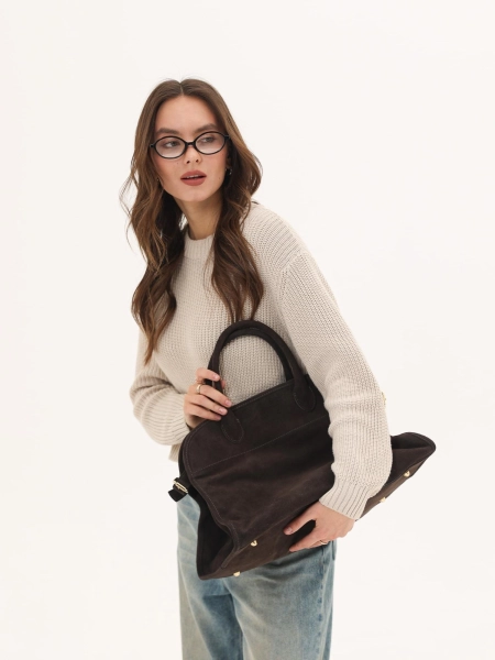 Сумка BARBARA brand salad, цвет: gold suede brown  купить онлайн