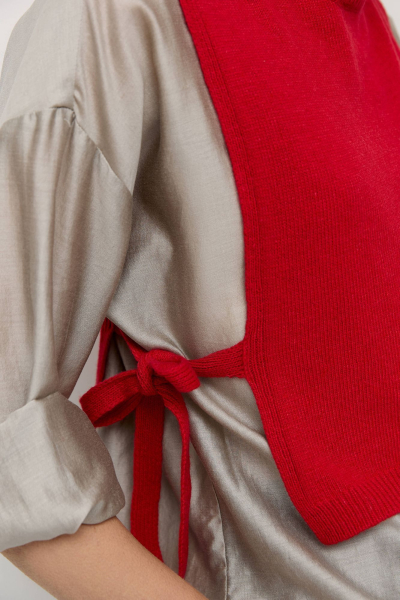 Манишка из смесового кашемира с завязками AROUND, цвет: красный 1611_07C025 купить онлайн