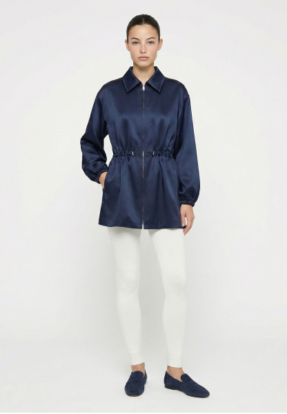 Куртка полуприлегающего силуэта из сатина REFERT, цвет: темно-синий, 02-4088/1-2511 купить онлайн