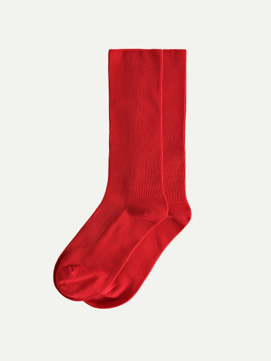 Женские носки в рубчик TENDEN, цвет: красный WSF21/04-красный купить онлайн