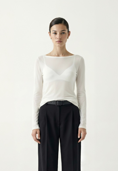 Лонгслив из трикотажа приталенного силуэта