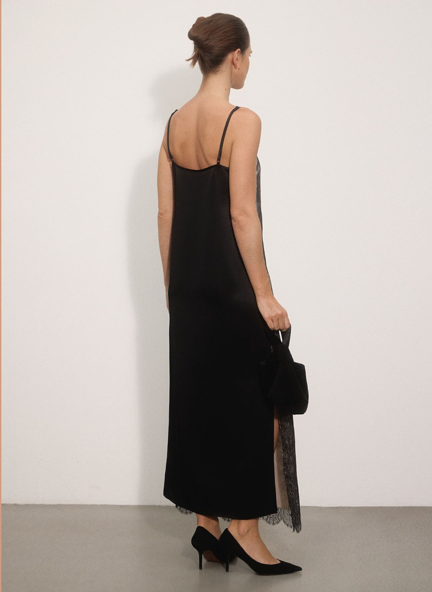 Платье-комбинация из кружева ALL WE NEED, цвет: Черный,  купить онлайн