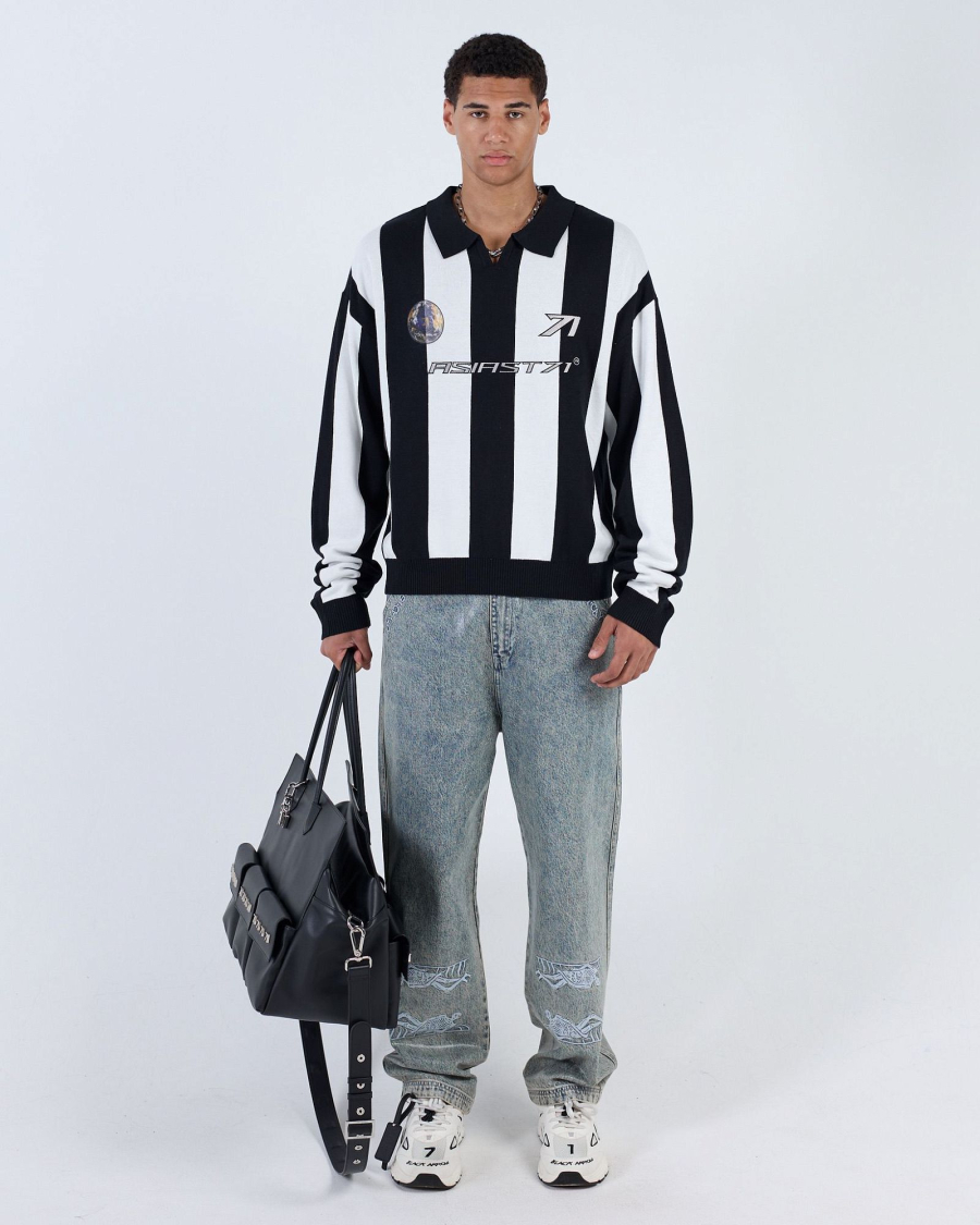 Поло KNIT JUVENTUS STRIPES BLACK ASIA ST 71, цвет: Черный, Ast71.knit-polo-juventus-bl купить онлайн