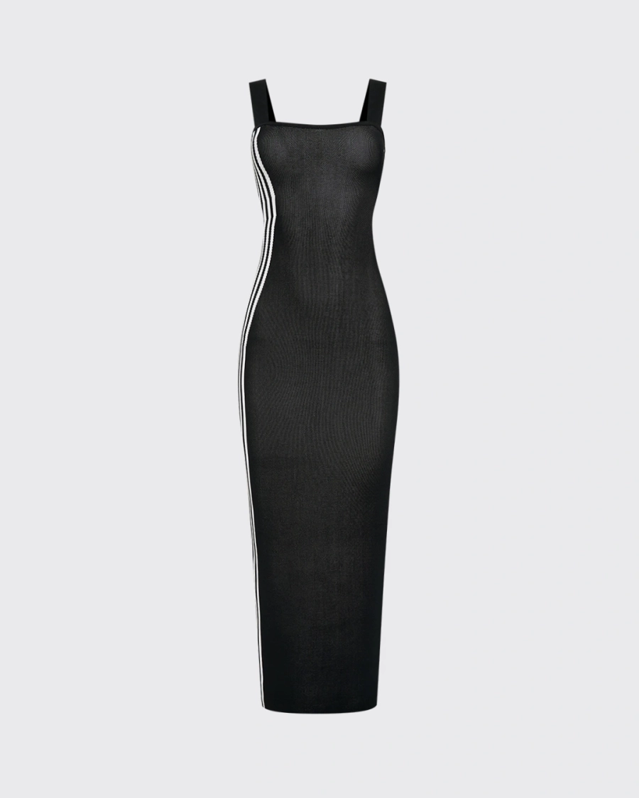 Платье вязаное 7 ПОЛОСЫ ASIA ST 71, цвет: Черный, Ast71.knit-dress-stripes-black купить онлайн