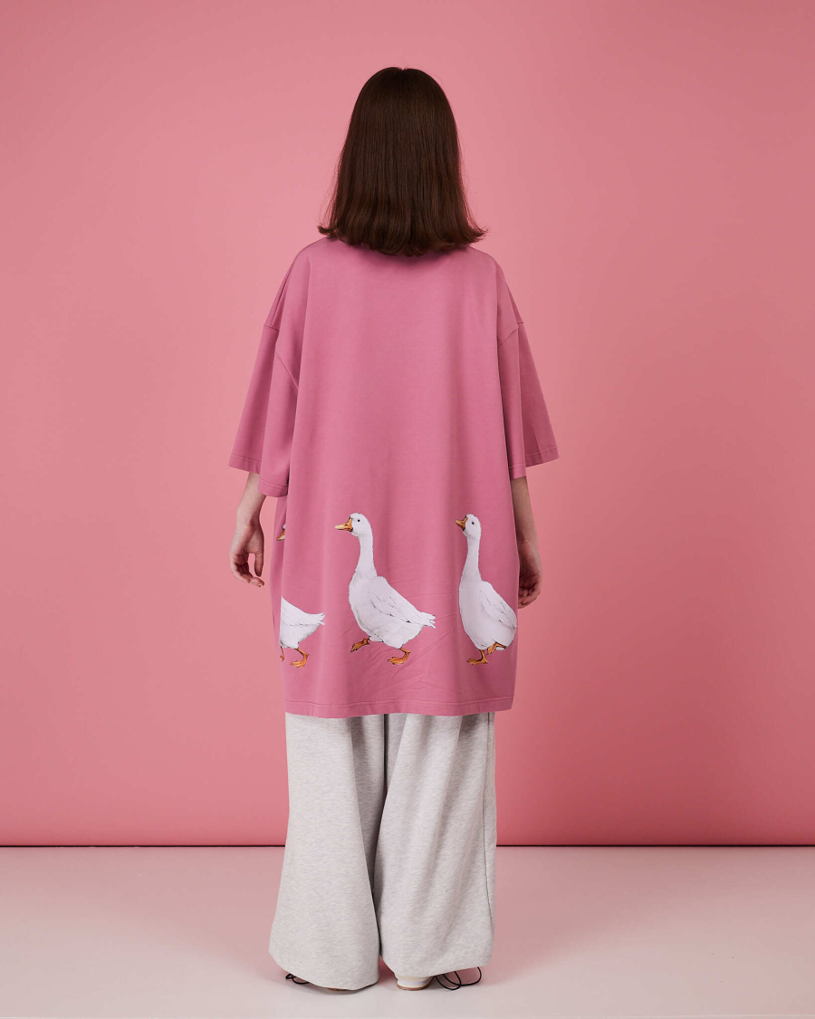 Футболка Гусиный хоровод TABOO, цвет: пыльно-розовый, THround купить онлайн