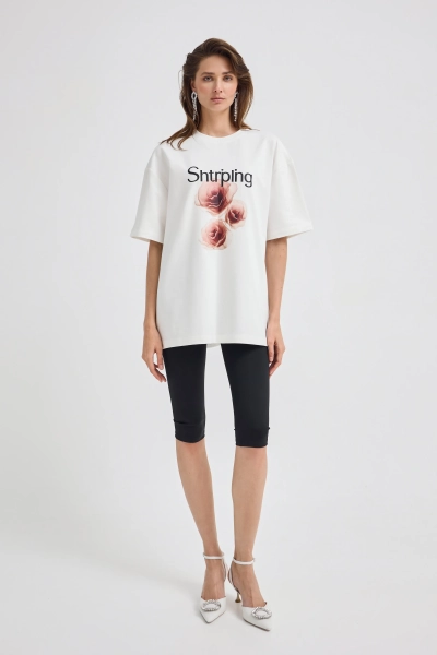 Футболка с принтом Shtripling, цвет: белый, SHTSH003WHT купить онлайн