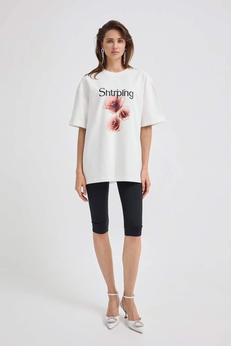 Футболка с принтом Shtripling, цвет: белый, SHTSH003WHT купить онлайн
