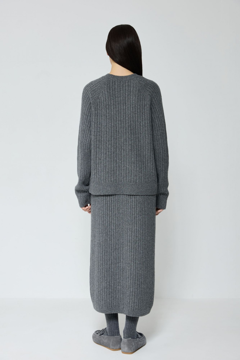 Костюм в косы из смесового кашемира AROUND, цвет: графит, 2911_14C15 купить онлайн