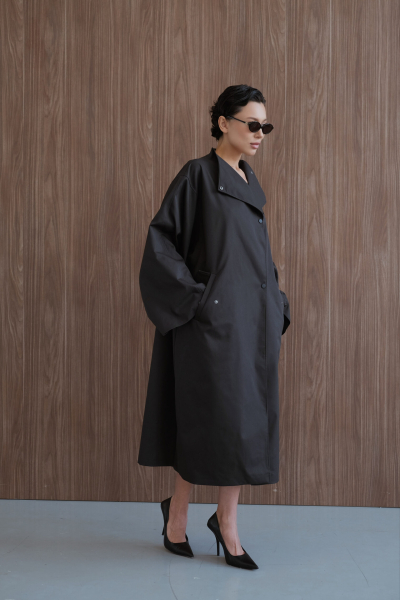 Тренч оверсайз Мини, цвет: Черный, НФ-00000493 купить онлайн