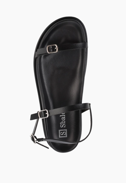 Сандалии с тонкими ремешками из натуральной кожи SBALO, цвет: Черный LFD1 купить онлайн