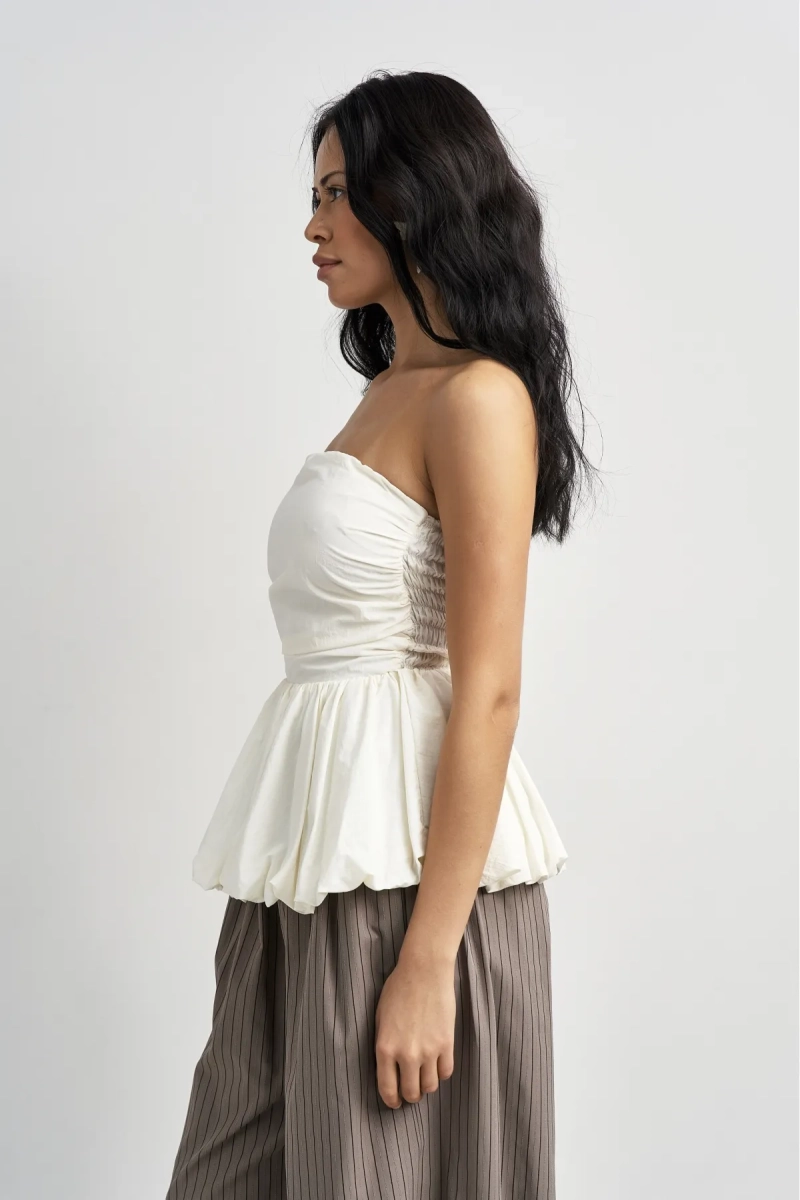 Топ-корсет с баской Erist store, цвет: белый, НФ-00003522 купить онлайн