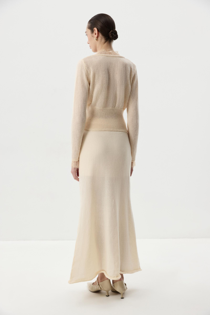 Кардиган с кружевом Charmstore, цвет: кремовый,  купить онлайн