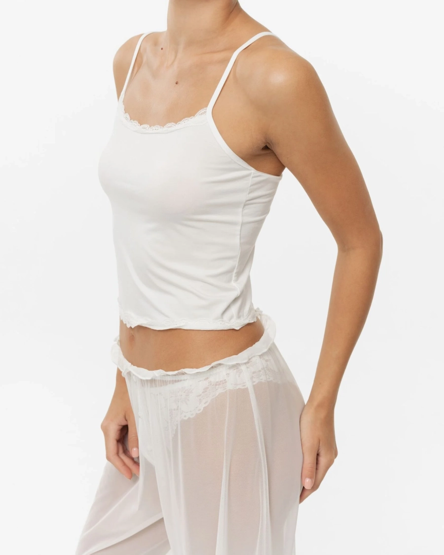 Брюки в сетку YONSRU, цвет: молочный,  купить онлайн