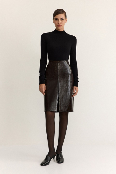 Юбка из экокожи TOPTOP, цвет: коричневый, TT.071.16927.700 купить онлайн