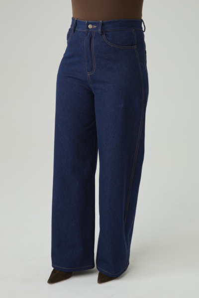 Джинсы Wide leg со вставками