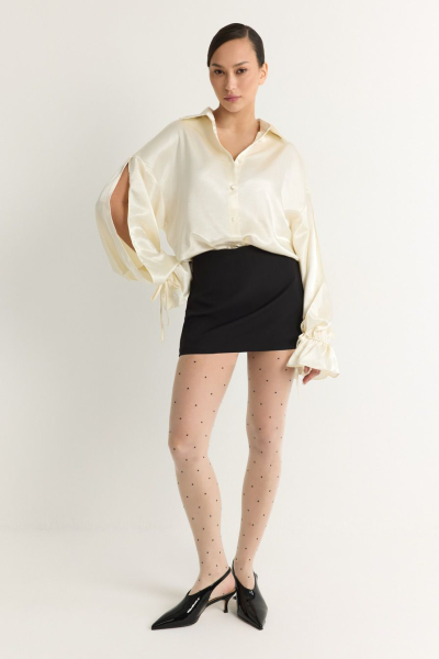 Блуза с вырезами на рукавах TOPTOP, цвет: молочный, TT.020.19029.120 купить онлайн