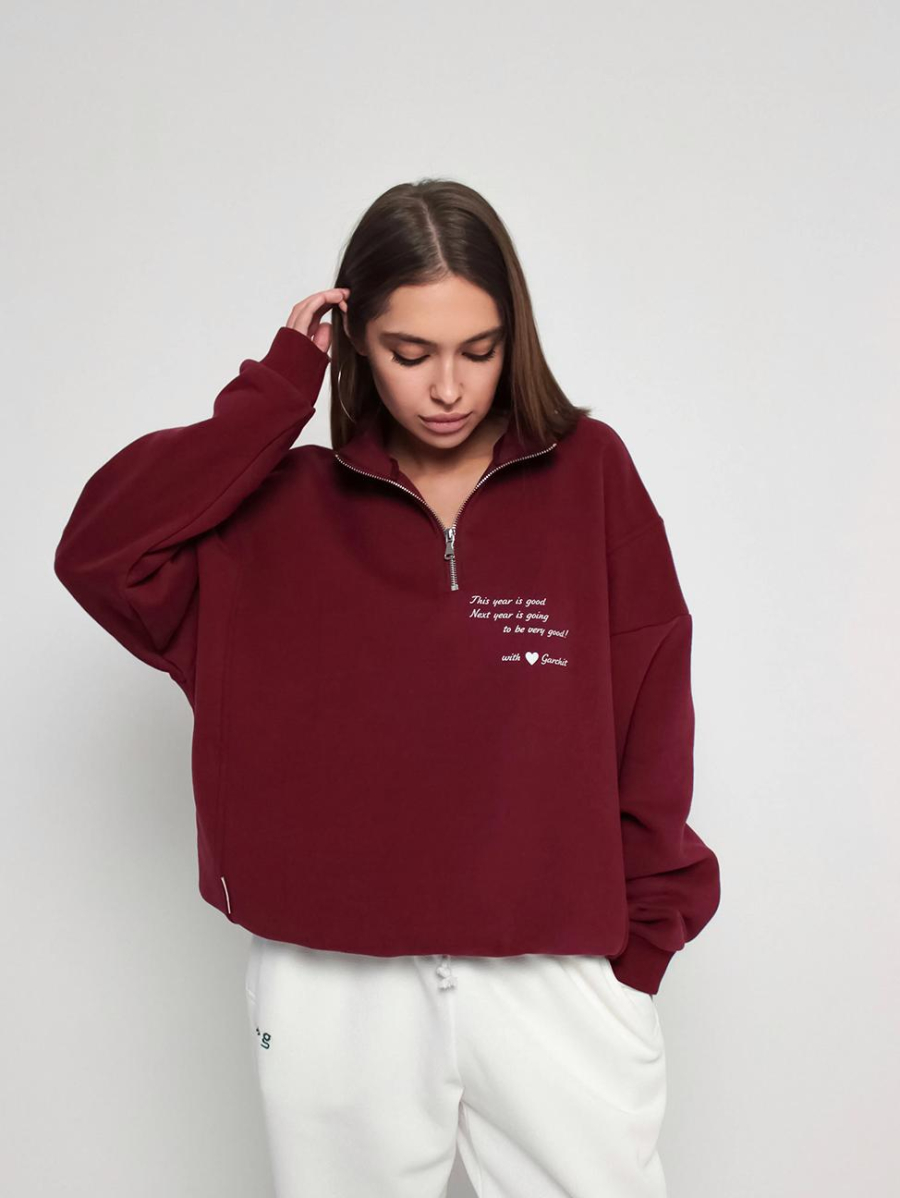 Свитшот с короткой молнией