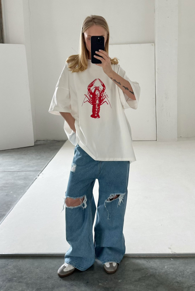 Футболка объемная с принтом LOBSTER WHITE Label .B, цвет: WHITE, Tp.04.5.0139.0525/4WH купить онлайн