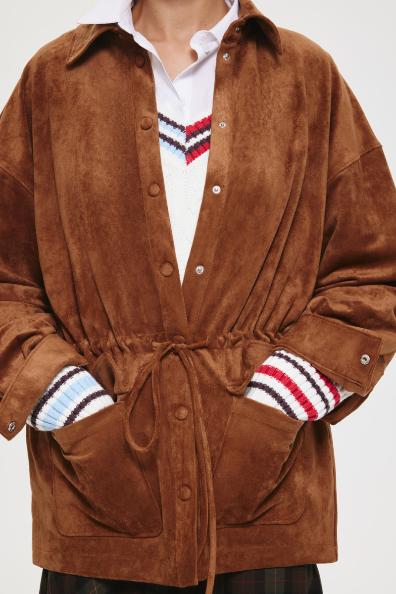 Рубашка из экозамши DREAMS BY ALENA AKHMADULLINA, цвет: оранжевый,  купить онлайн