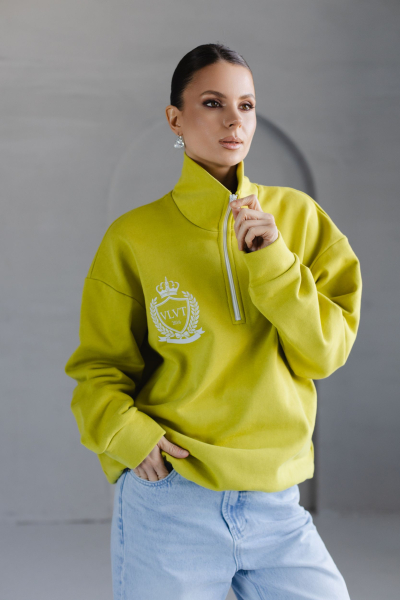 Анорак из трикотажа с молнией VLVT, цвет: САЛАТОВЫЙ, 00-00005299 купить онлайн