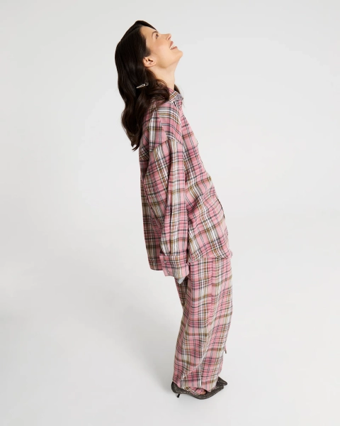 Брюки в клетку ROSE Anmuse, цвет: розовый,  купить онлайн