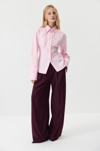 Рубашка приталенная из хлопка Charmstore, цвет: розовый, 112-45546-221 купить онлайн