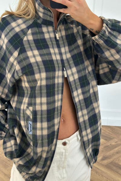 Олимпийка в клетку Label .B, цвет: сине-зеленый,  купить онлайн