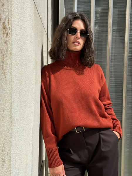 Свитер из шерсти мериноса OVER VELVET, цвет: терракот, 00-00005071 купить онлайн
