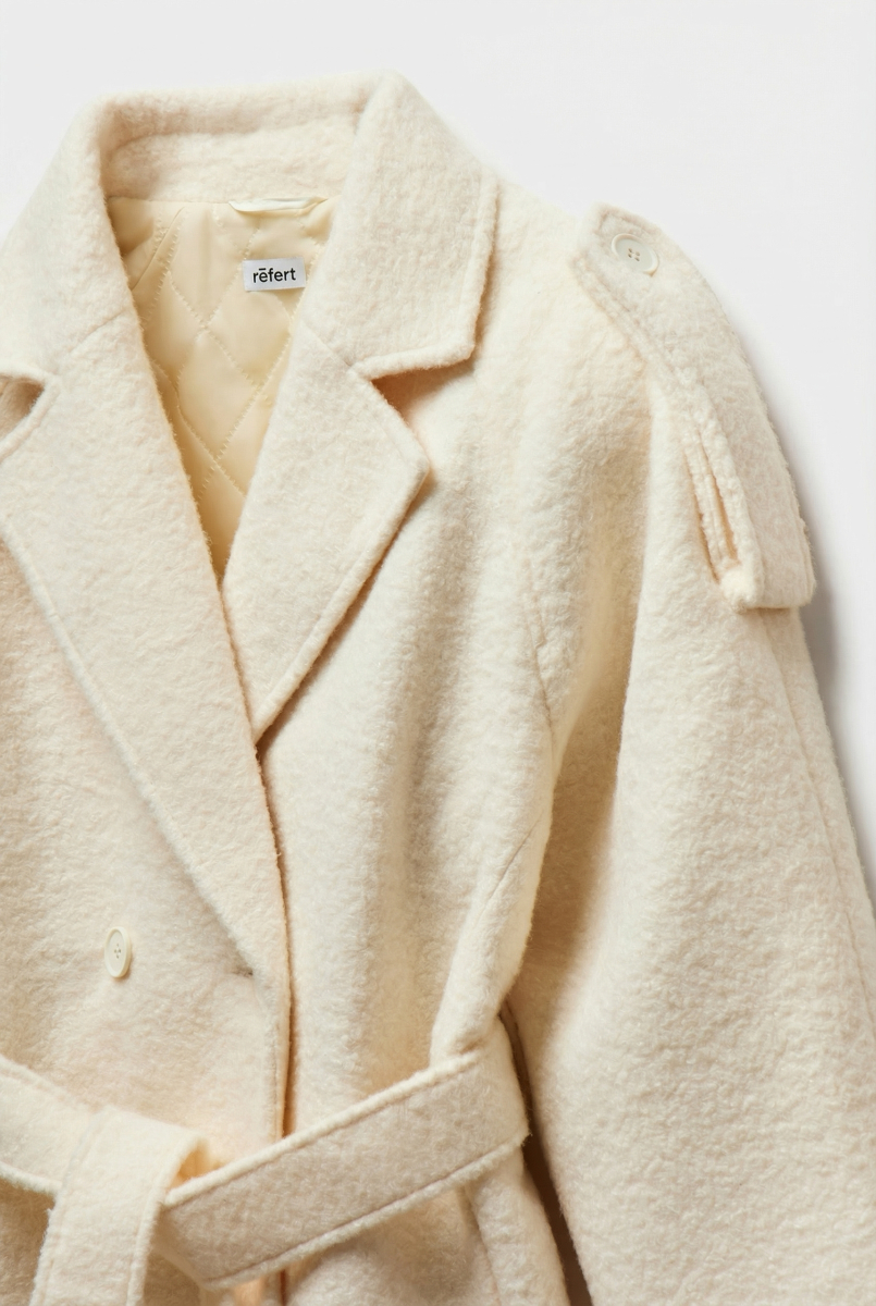 Пальто кучерявое с рукавом реглан REFERT, цвет: молочный, 01-3957/1-2511 купить онлайн