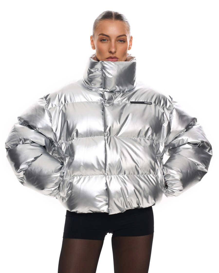 Пуховик оверсайз укороченный