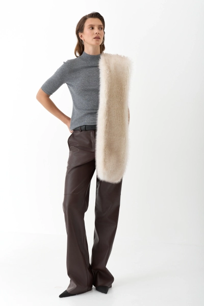 Шарф из экомеха Ricoco, цвет: молочный 7005/1 купить онлайн