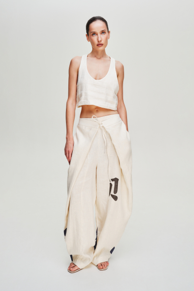 Топ изо льна Label .B, цвет: бежевый,  купить онлайн