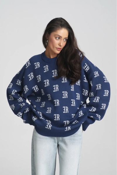 Джемпер Cotton Jacquard Bright Blue Erist store, цвет: темно-синий, НФ-00001719 купить онлайн