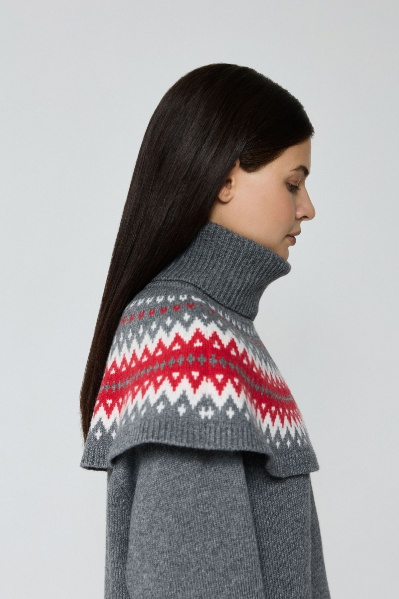 Манишка с узором из смесового кашемира