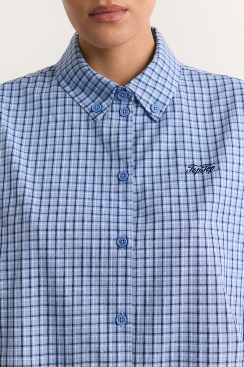 Рубашка прямого силуэта TOPTOP, цвет: голубой, TT.021.18819.601 купить онлайн