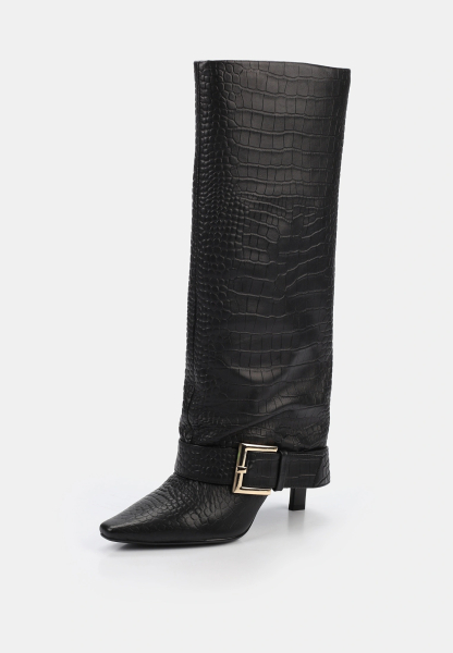 Сапоги рептилия с манжетами SBALO, цвет: Черный SHT83 купить онлайн