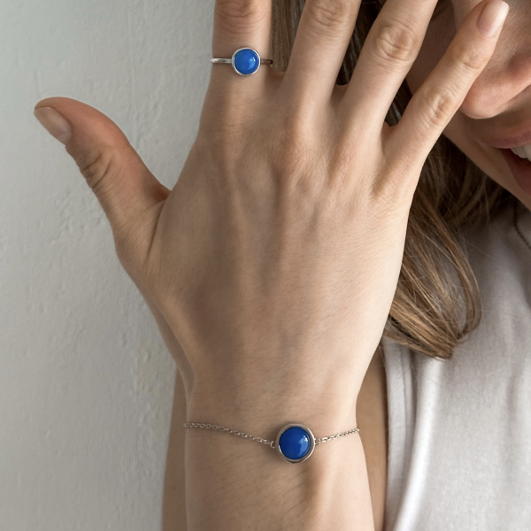 Браслет Океан с голубым агатом The Reason, цвет: серебро, брс голага купить онлайн