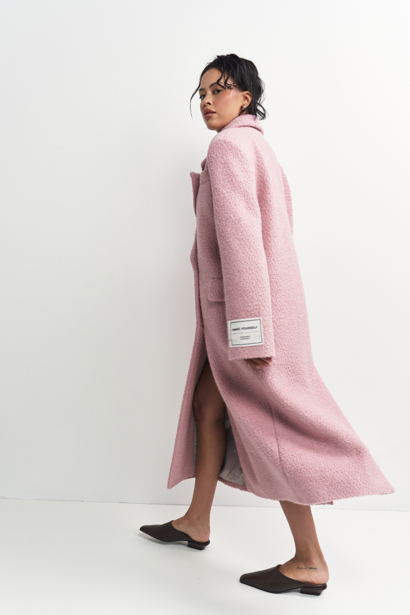 Пальто-макси из вареной шерсти Конфетно-розовый Erist store, цвет: розовый, НФ-00003234 купить онлайн