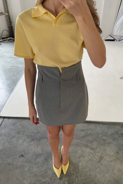 Юбка мини на высокой посадке GREY Label .B, цвет: grey, Sk.19.2.2131GR купить онлайн