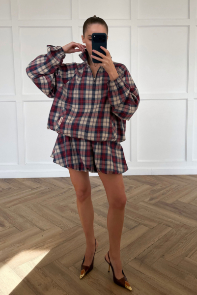 Юбка-баллон в клетку