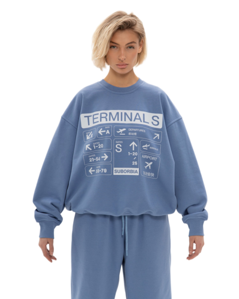 Свитшот TERMINAL S Suborbia, цвет: elemental blue, 02674 купить онлайн